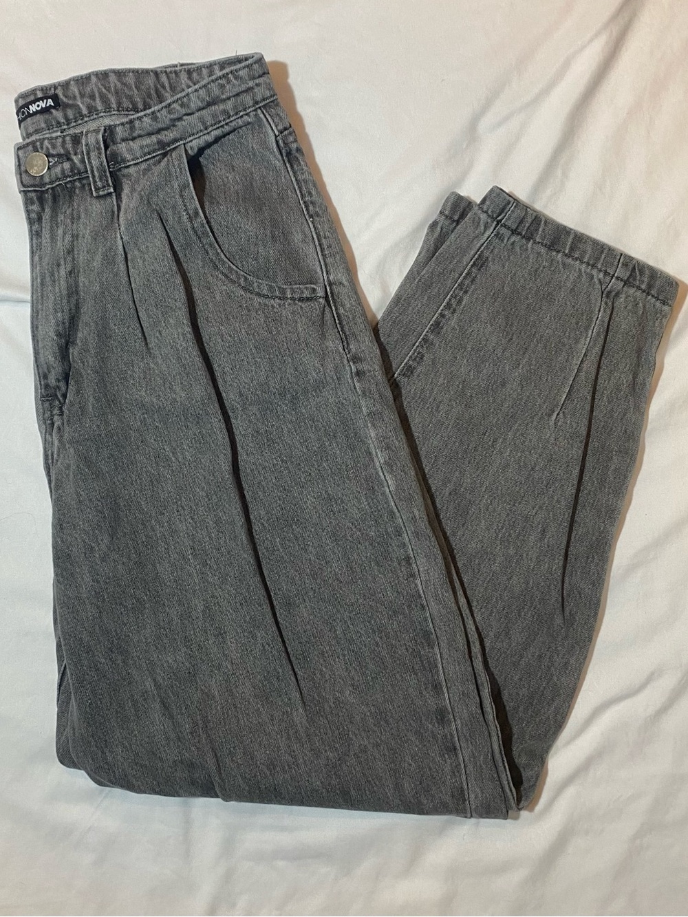 Fashion Nova Gray Washed Denim Jeans